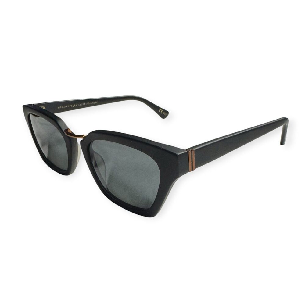 Von Zipper Jinx Polarized Sunglasses Black Satin / Grey Lenses